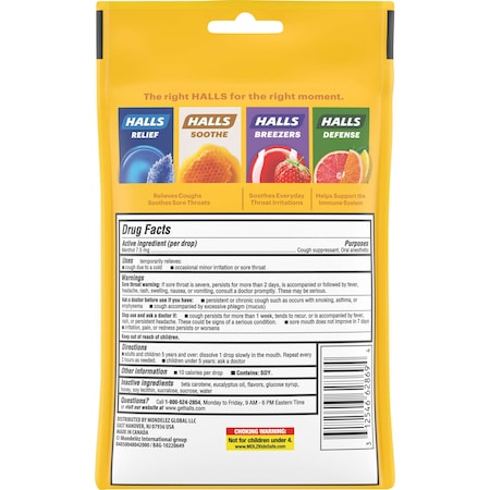 Halls Halls Honey Lemon Cough Drop 30 Count, PK48 62183